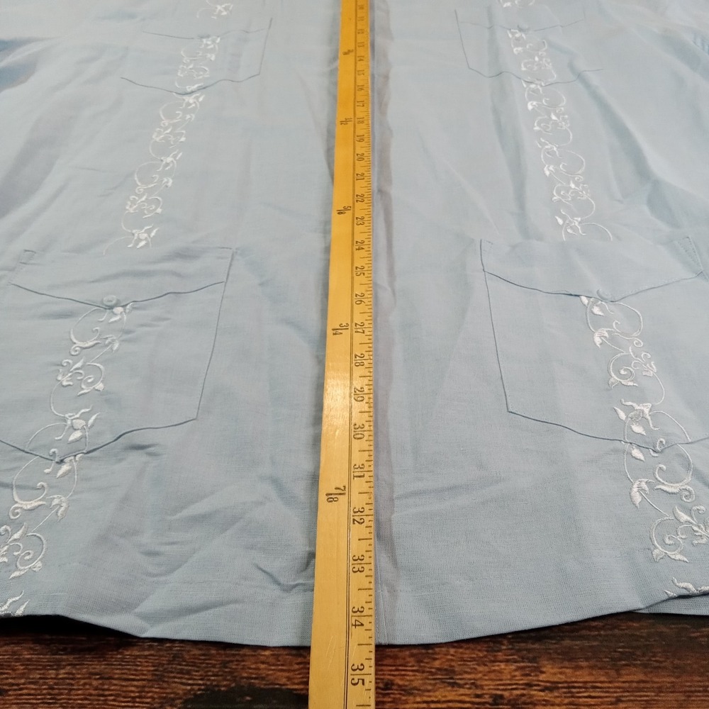 Cubavera Guayabera Men's 4XL Blue‎ Short Sleeve Embroidered - Picture 8 of 9